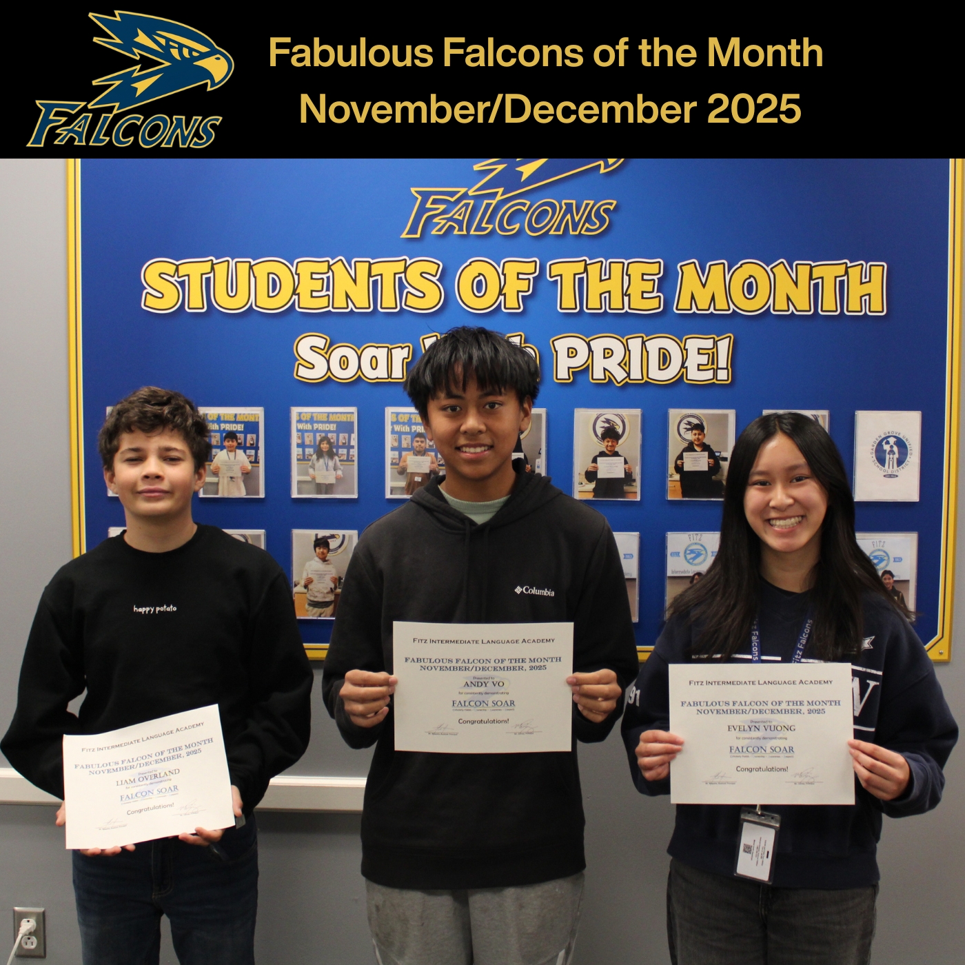 Fabulous Falcons for November-December 2025